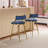  Padded Cushion Metal Legs Modern Bar Stool Set of 2 Blue-974871967