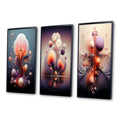 " Multiverse Abstract Geometric Metamorphosis VII " 3 - Pieces