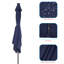 Parasol de marché rectangulaire éclairé 120 po x 78 po Dorando-243047129