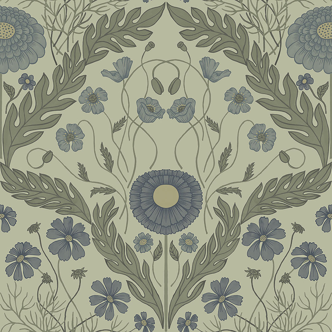 Marguerite Damask 33" L x 20.5" W Wallpaper Roll Bungalow Rose 