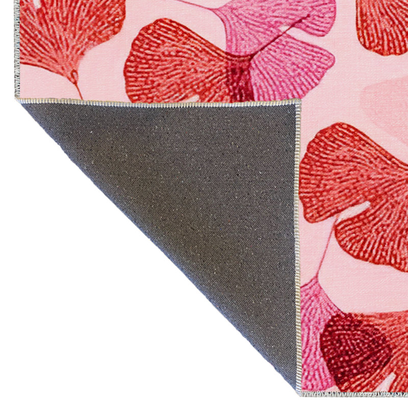 Tapis décoratif moderne à motif rose et rouge, Rectangle 4 pi 11,06 po x 7 pi 6,55 po
