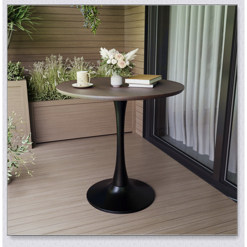 Table de salle à manger ronde Tulip pour 2 à 4 personnes, plateau en panneau de fibres à densité moyenne avec base piédestal, parfaite pour les petits appartements et les grandes maisons