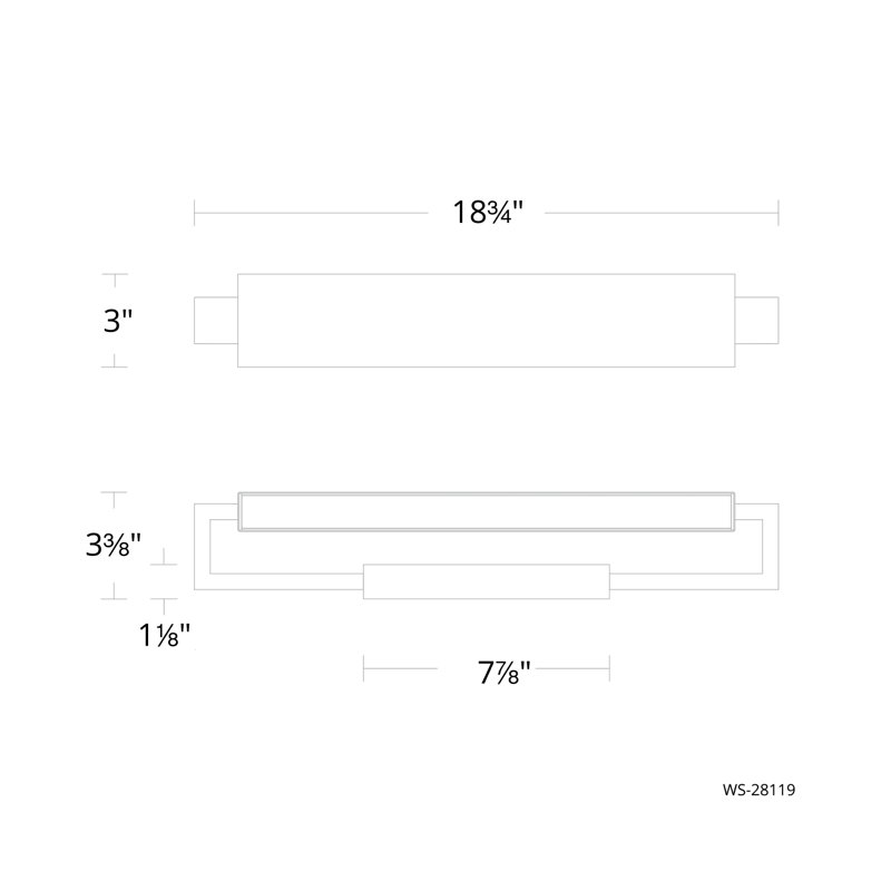 Kinsman 2 - Light LED Bath Bar, Pebbled Black Brushed Nickel