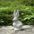 Weathered Cement Rabbit Statue