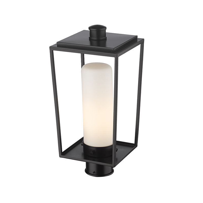 Tête de lanterne câblée noire à 1 lumière Jadine, H 17,5 po x l 8 po x P 8 po