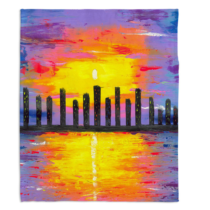 Couverture sherpa doux city of lights, l 68 po x L 80 po
