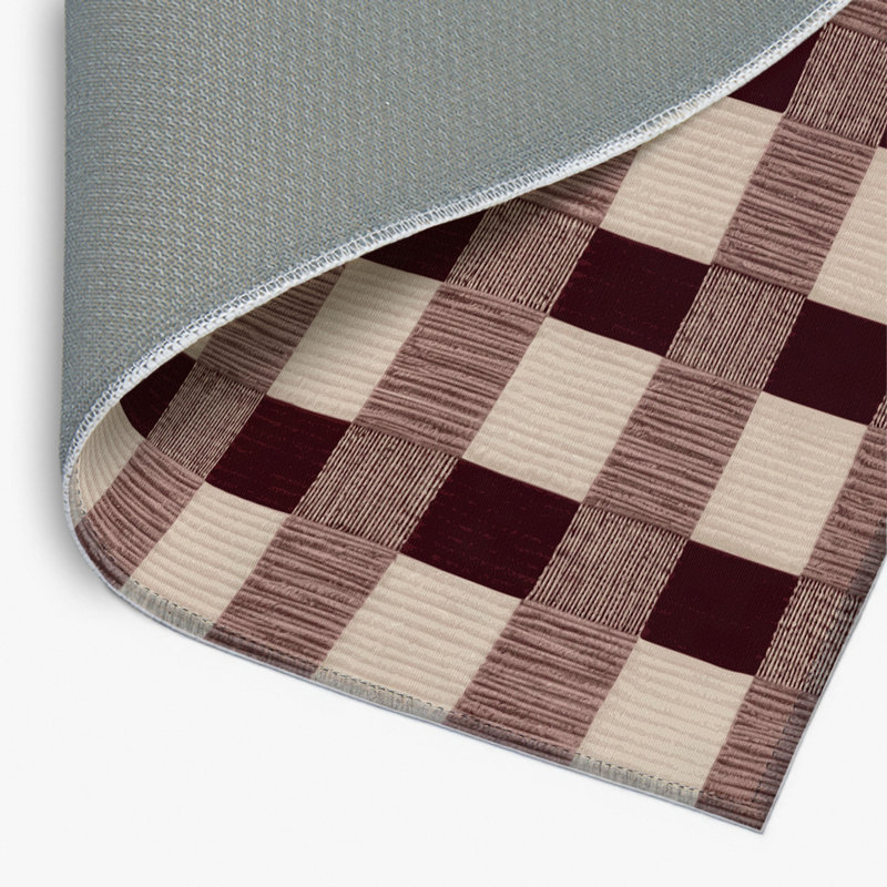 Tapis d'intérieur et d'extérieur à carreaux brun, Rectangulaire 2 pi x 3 pi