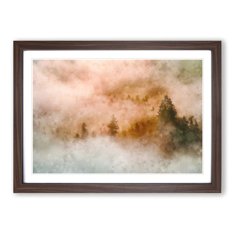 Misty Forest - Picture Frame Painting Print, Walnut Framed, 33cm H x 45cm W x 2cm D