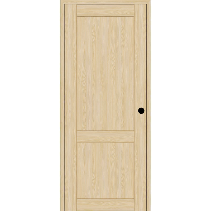 Porte pré-suspendue simple en bois manufacturé 2 panneaux à 2 panneaux, 17,75 po x 83,23 po, Frêne de la loire, Gauche