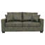 Canapé moderne 2 places avec tissu métallique et coussins décoratifs
