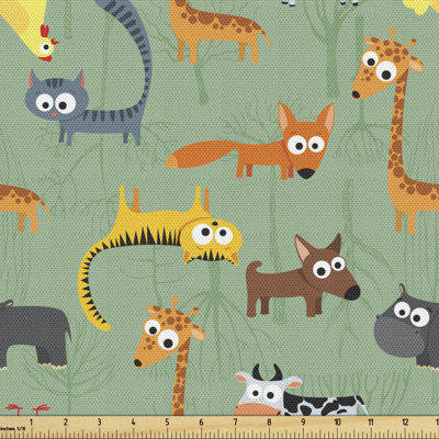 Frenchboro Cat Fox Giraffe Cow Fabric