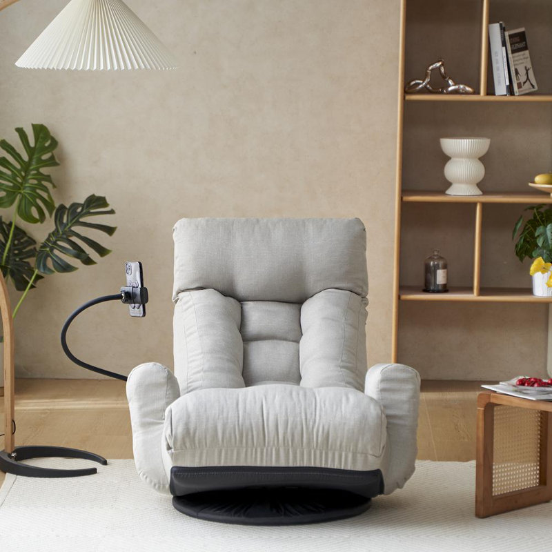 360 degrees Swiveling Lounge Sofa Chair With Adjustable Head And Waist, Gray