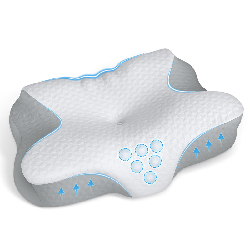 Oreiller ergonomique de luxe à mémoire de forme pour la douleur au cou et le soulagement de la douleur, oreillers orthopédiques réglables pour une hauteur personnalisable