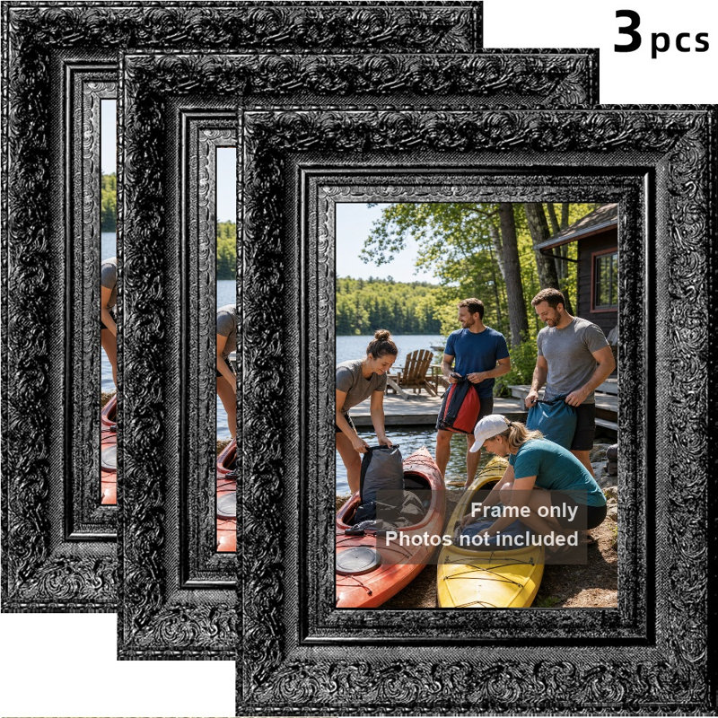 Cadre photo noir 3 pièces 8 po x 10 po avec tablettes, Black, 3, 8" x 10"