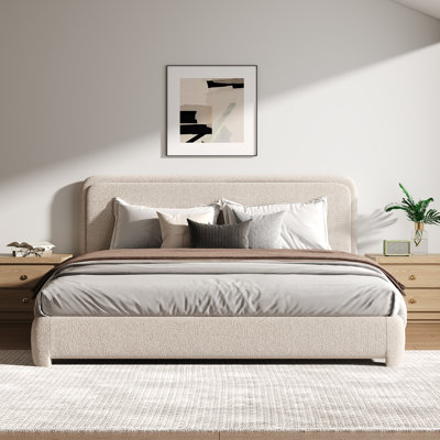 Lit plateforme tapissier Bensu Boucle