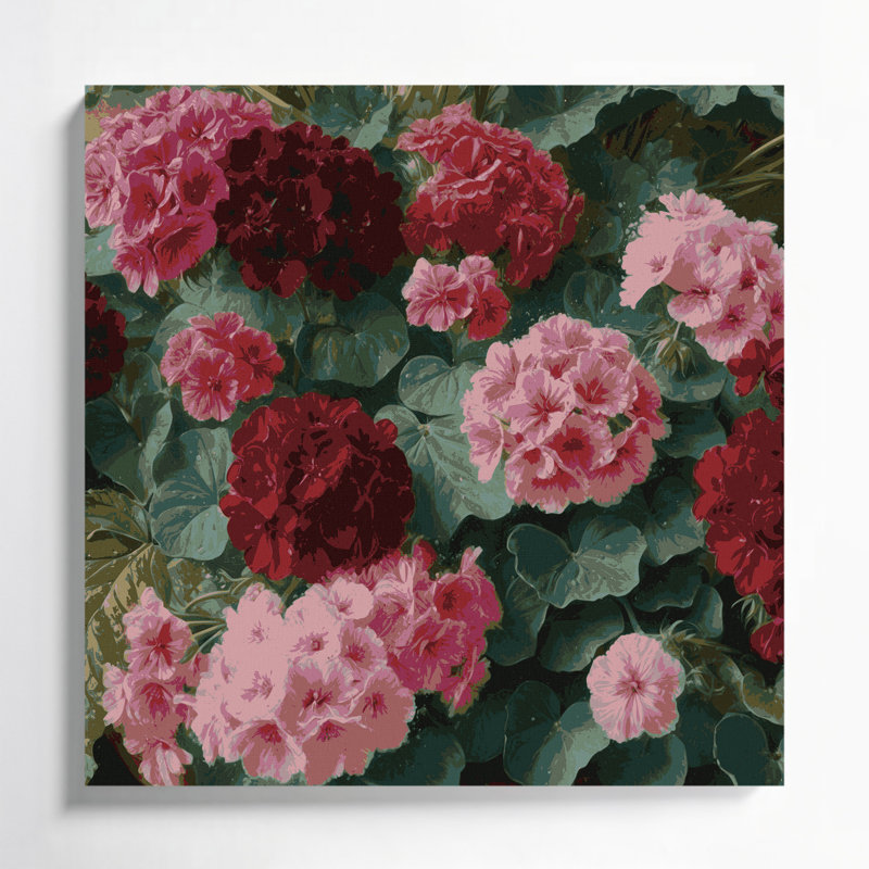 «Botanical Sc Parfum Geraniums», art mural sur toile brune, H 12 po x l 12 po