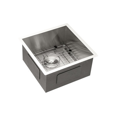 9 Inch Deep Undermount Kitchen Sink - 13X15 Inch, Stainless Steel, And Smooth, X-Shaped Drain, With Drain Assembly & Installation Guide Steel Basin -, Soundproof, Template Clips