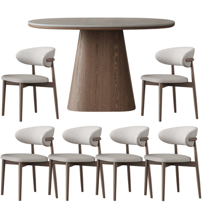 Ensemble de table de salle à manger de style nordique moderne, H 29,53 po x L 51,18 po x l 51,18 po