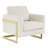 Lincoln Boucle Fabric Accent Armchair with Stainless Steel Frame and Removable Cushion-392043109-364241821