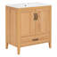 Meuble-lavabo 30 po avec lavabo en céramique - Pieds en bois massif, portes et tiroir à fermeture en douceur, tablette de porte-129594492