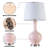 23" Pink Ceramic Table Lamp With Fabric Shade And Brushed Nickel Base-2128456402