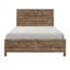 Mobilier de chambre à coucher de style rustique à motif de ligne moderne patiné avec finition en pin vieilli 1pc (seulement lit)