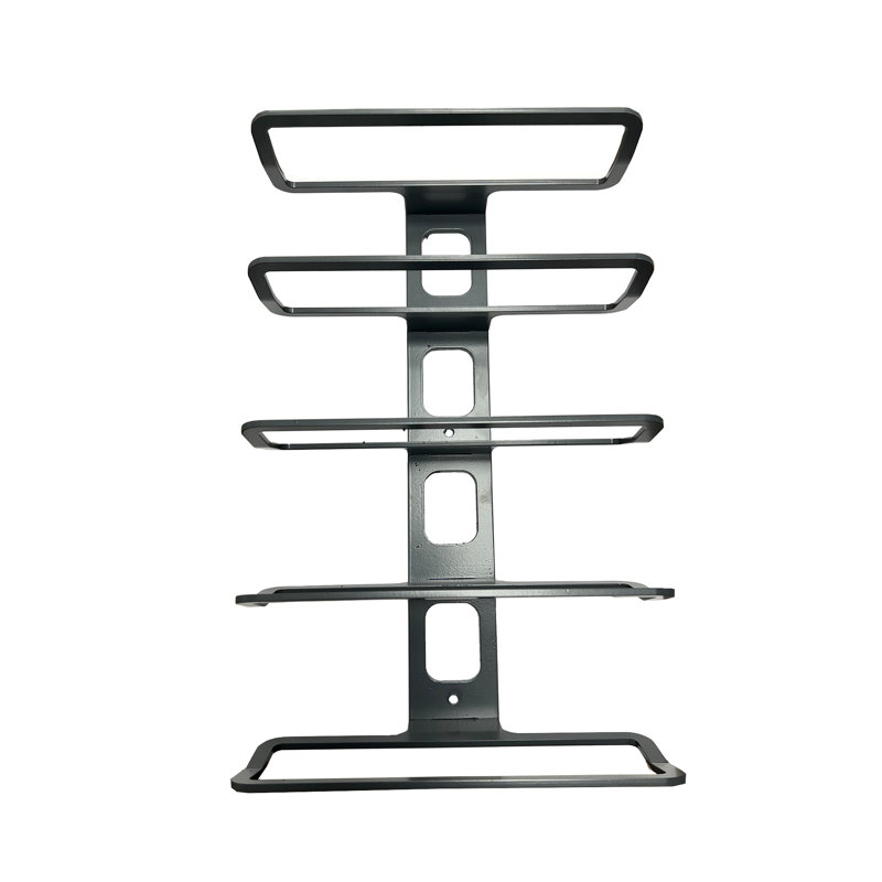5 Bottle Wall Mounted Wine Storage Rack Metal Display Stand Holder, Grey