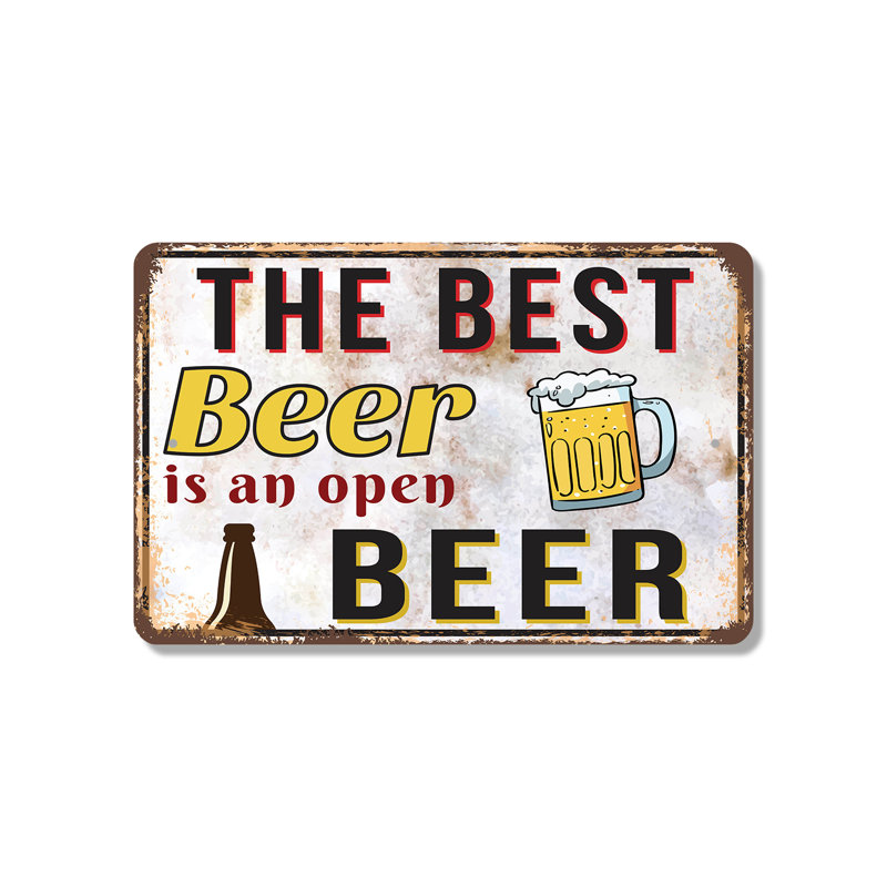 La meilleure bière est une affiche ouverte en plastique de 8 po x 12 po