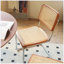 Chaise d'appoint moderne en rotin Mid-Century avec pieds chromés - ensemble de 2