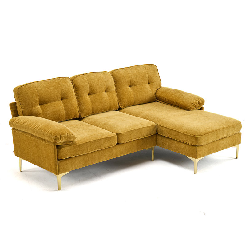 L-shaped Chenille Modern Sectional Sofa Couch, 3 Seat Couch With Deep Seat Design, Removable Sofa Pillows Washable,sofa For Living Rooms, Bedrooms, Apartments