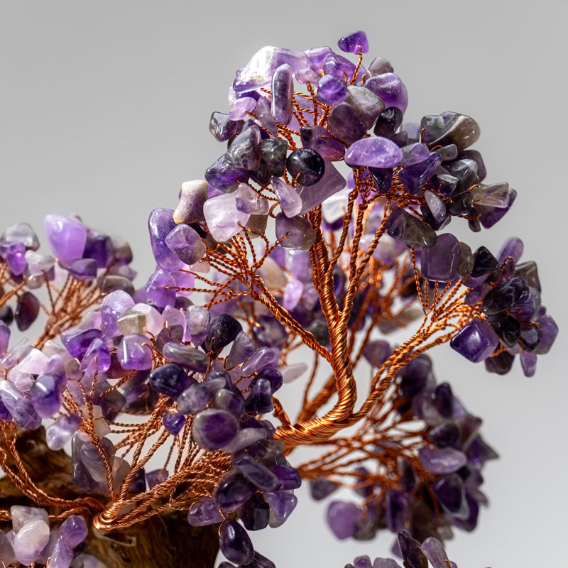 Genuine Amethyst Gemstone Bonsai Tree In Ceramic Pot (10.5€ Tall)