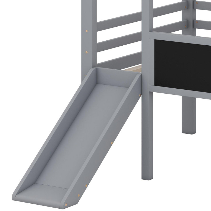 Lit mezzanine avec échelle et glissade, Gris