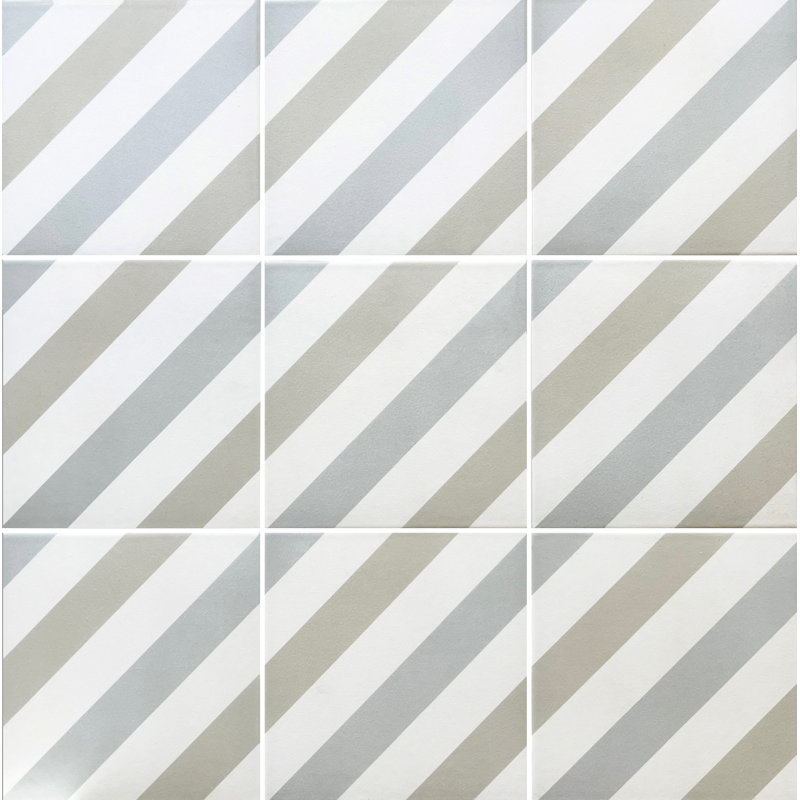 Serene 8" x 8" Ceramic Patterned Wall & Floor Tile