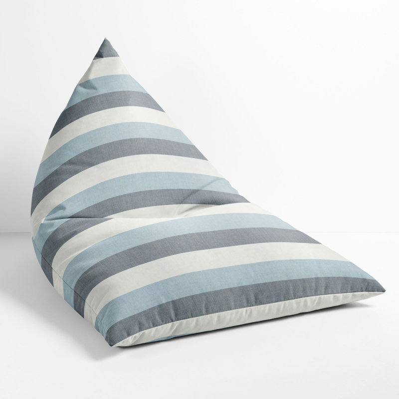 Sunbrella® Outdoor Friendly Bean Bag Lounger, Gray/Blue/White 100% Acrylic