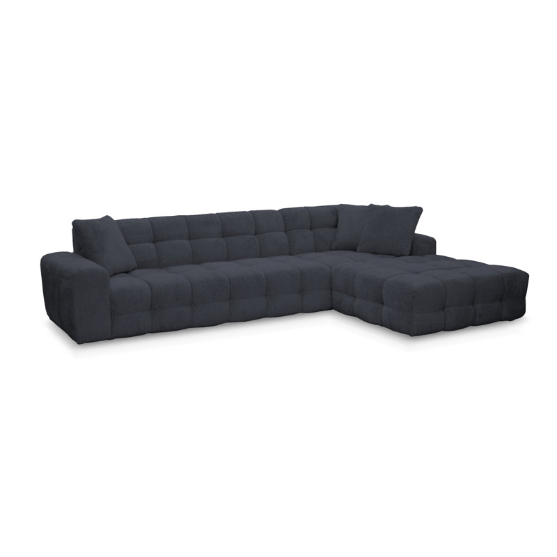 4 Seater Corner Sofa , Blue, Right Hand Facing