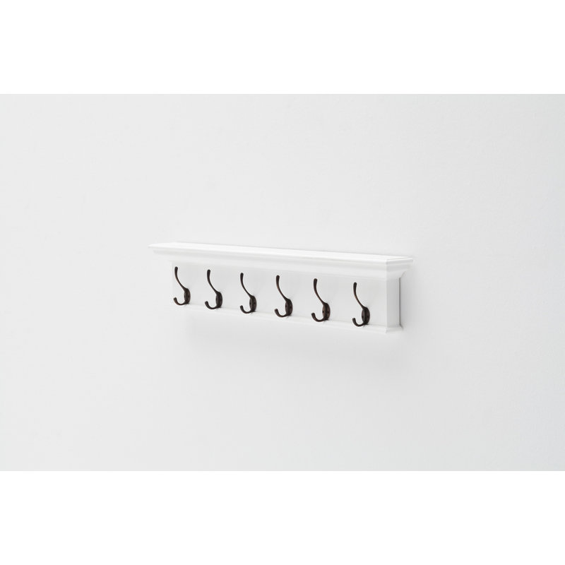 Guildford 6 - Hook Wall Mounted Coat Rack, Pure White