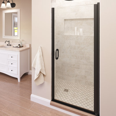 Infinity 28'' - W x 76'' H Pivot Door Semi-Frameless Shower Door with