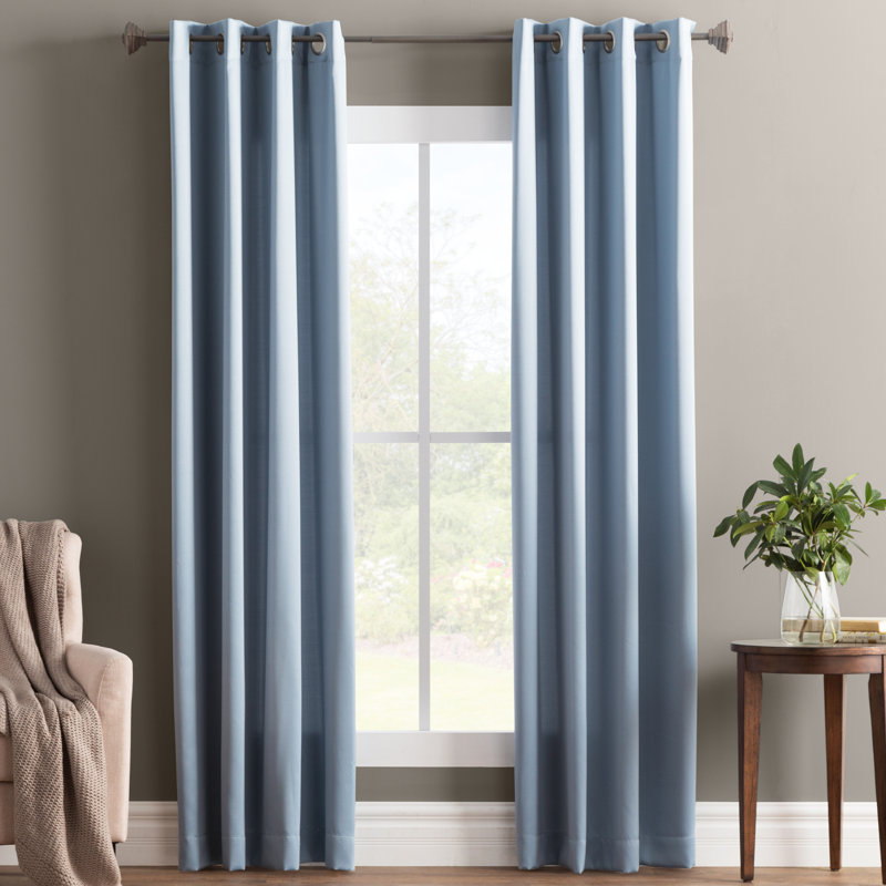 Wayfair Basics® Alianna Thermal Energy Saving Grommet Curtain Panel, 54" W x 84" L, Vintage Blue