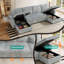 Oversized 110.6" U-Shaped Corduroy Sleeper Sectional Sofa with Pull-Out Bed and Storage Chaise-624516519
