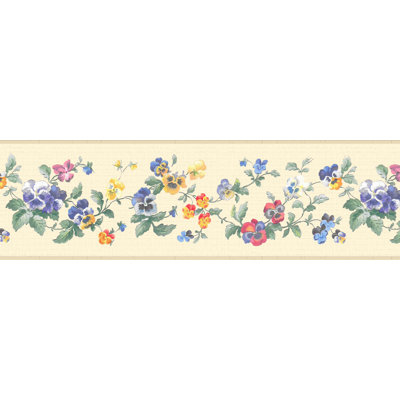 Bordure de papier peint à peindre L 15 pi x l 7 po Flowers on Vines