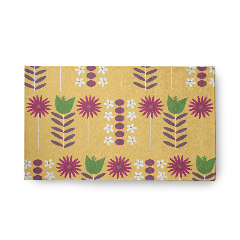 Jonda Chenille Floral Indoor / Outdoor Rug, Rectangle 1'6" x 2'6"