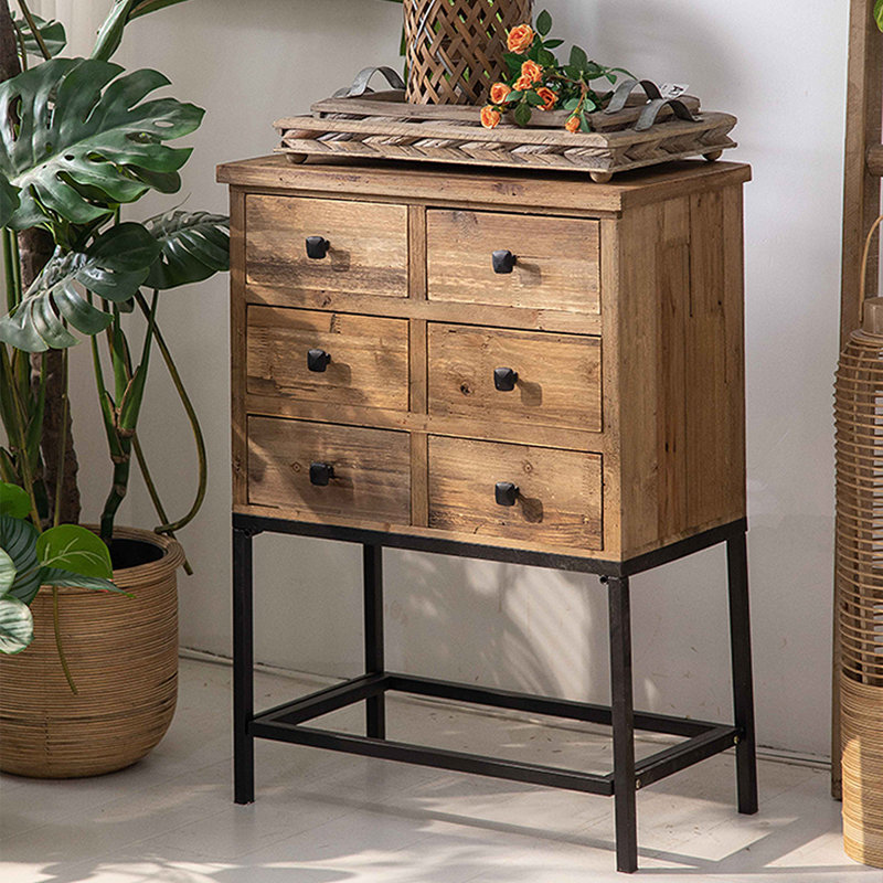 Buffet décoratif rétro en bois de noyer massif