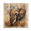 «African Elephant Memories II», impression sur bois gris moderne sur bois de pin naturel-899581375