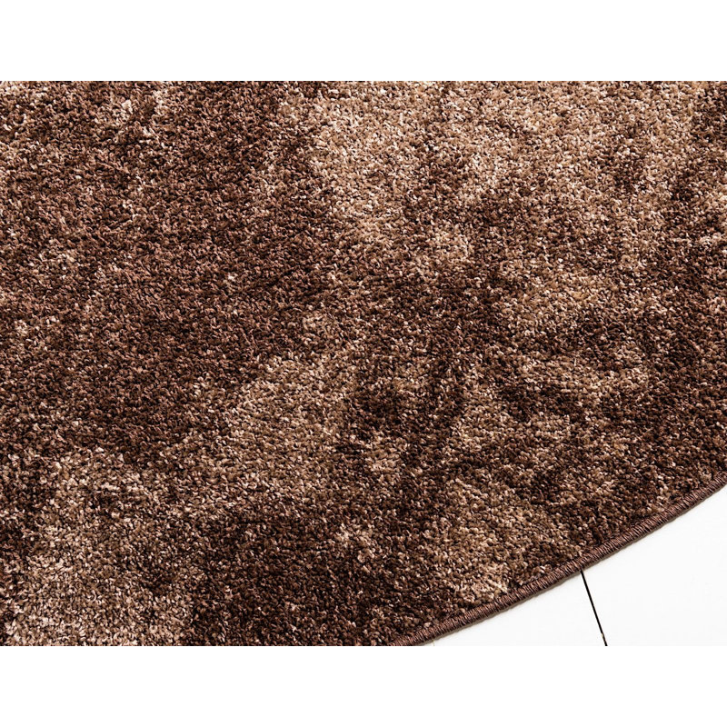 Tapis brun Weese, Rond 3 pi 3 po