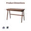 Bureau en hévéa massif avec tiroir, bureau rétro de 99 cm pour la maison ou le bureau à domicile-1384157307