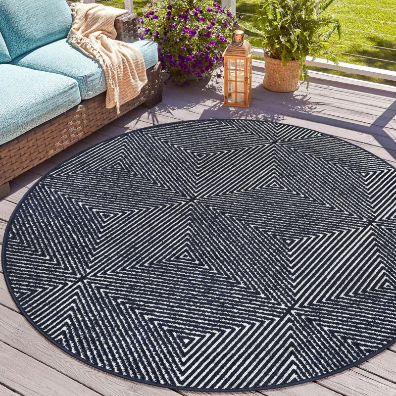 Tapis intérieur / extérieur Sabrina Soto Prism, Rond 3 pi 1 po