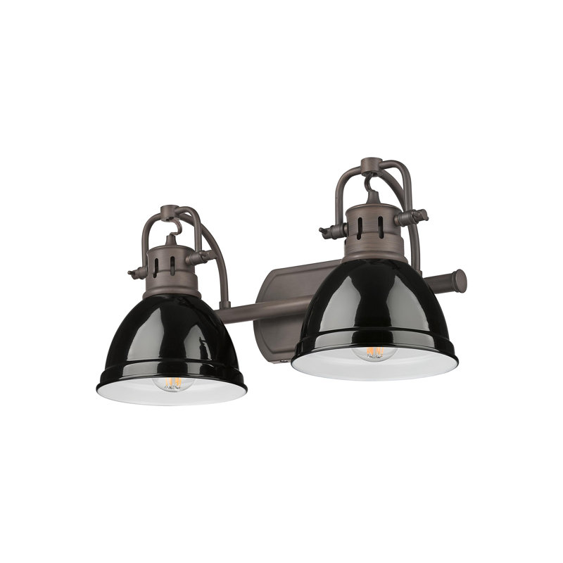 Calica 2-Light Bath Vanity, Rubbed Bronze, Black