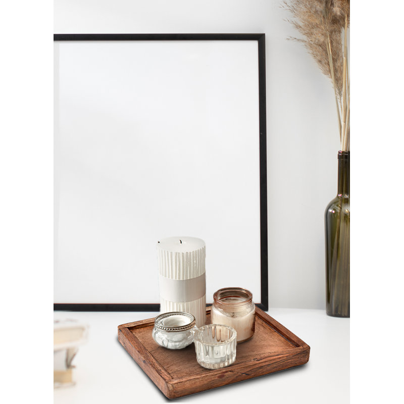 Ensemble de plateaux rectangulaires en bois d'acacia Gelbert