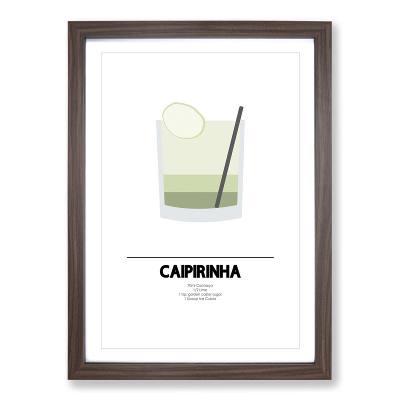 Caipirihna Cocktail - Picture Frame Painting, Walnut Framed, 36cm H x 27cm W x 2cm D