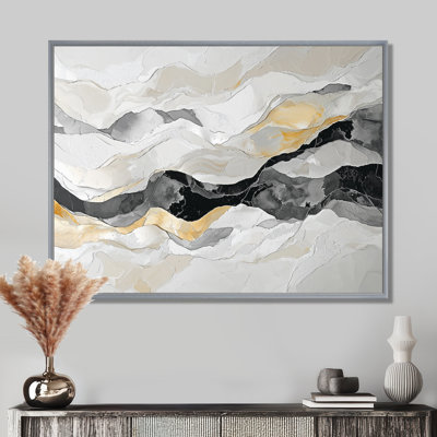 Gris, peinture noire, rivière de dérive, art cinétique - art cinétique mural